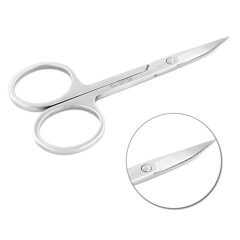 

Dighealth Curved Head Eyebrow Scissors Nail Cuticle Nipper Makeup Trimmer Dead Skin Remover Manicure Scissors Brow Nail Tool