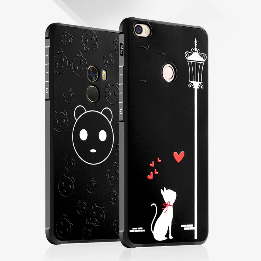 Case For Xiaomi Mi Max Cover 3D relief painted Frosted Shockproof soft jelly phone Funda 6.44&quot kimTHmall |