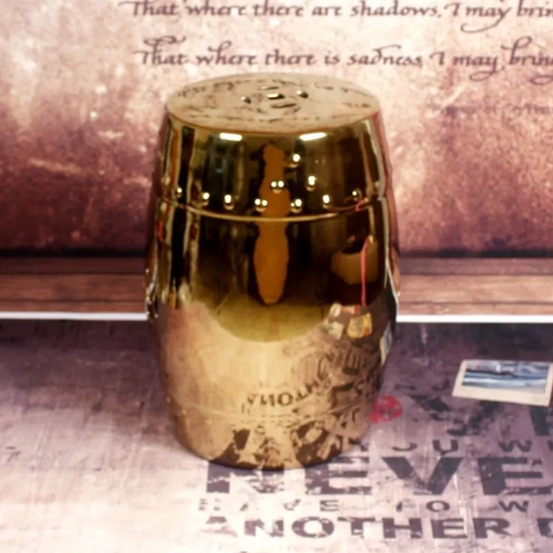 

Retro Drum Stool Ceramic Round Stool Living Room Hotel Mall Commercial Leisure Chair Stool L3375