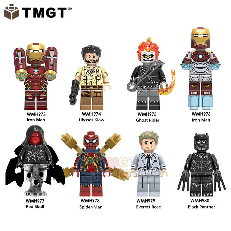 

Single Legoings Marvel Hero avenger 4 ENDGAME Iron Man Ghost Rider Red Skull Spider-man Building Blocks Toys for Children gifts