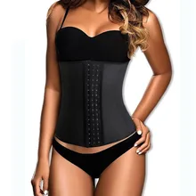 Пикантные Для женщин латекса Талия тренер большой Крючки Сталь костяком талии тренер корсет черный Средства ухода за кожей Shaper грудью Корректирующее белье fajas