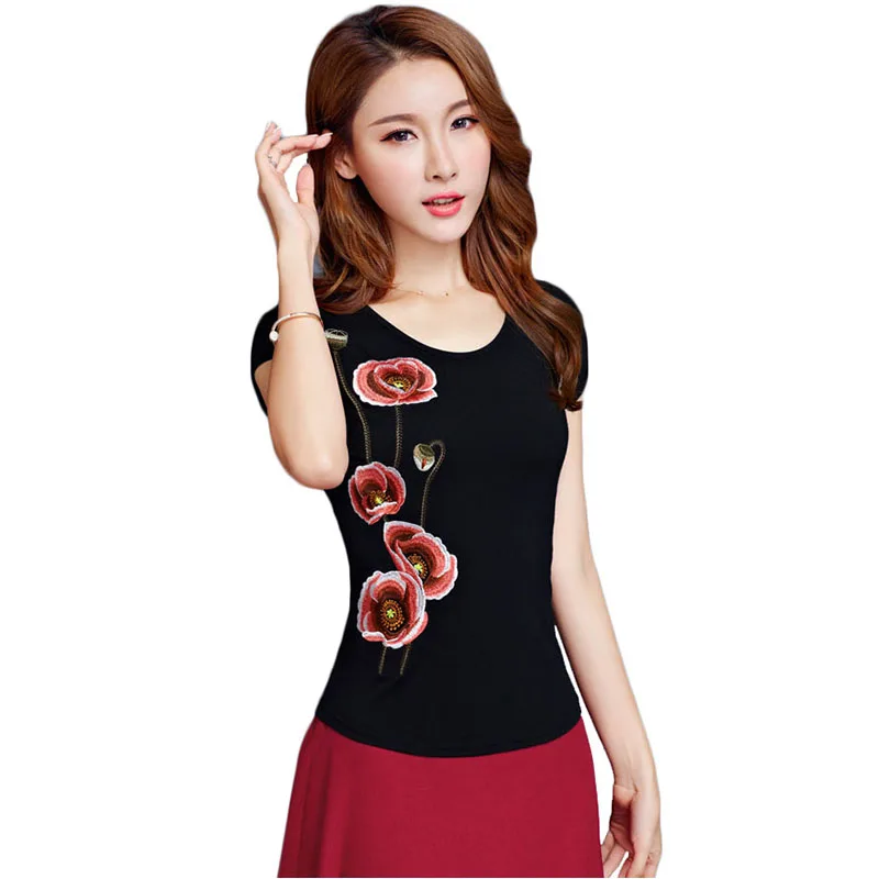 

Tshirt Plus Size 5XL Tops Vintage Camisetas Mujer Summer Top Tee Shirt Femmet Shirt Women Harajuku Camisa Feminina Embroidery