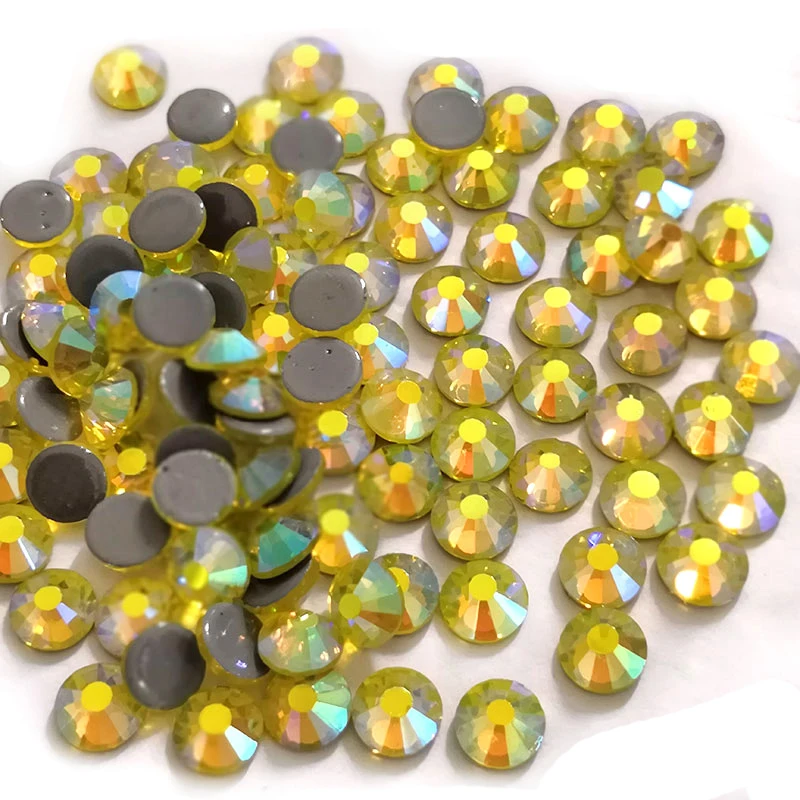

Rhinestones Hot Fix Crystal Stones Heat Iron on Clothes Dress Citrine AB Cristal Strass Rhinestone for Clothing