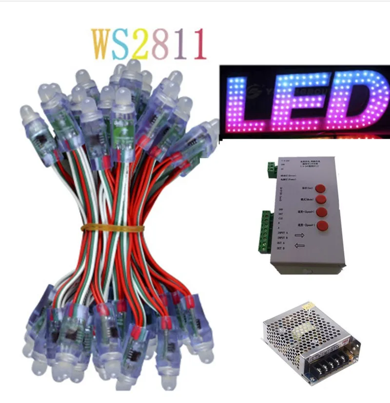 Пиксельные светодиодные модули WS2811 DC 5 в 12 мм IP68 RGB рассеиваемые адресные +