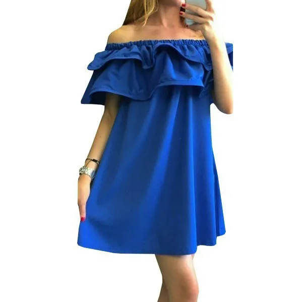 2017 New Fashion Women Dresses Summer Casual Sleeve Off Shoulder Woman Beach Dress Sexy Plus Size Party Dresses Vestidos VD1329 (1)