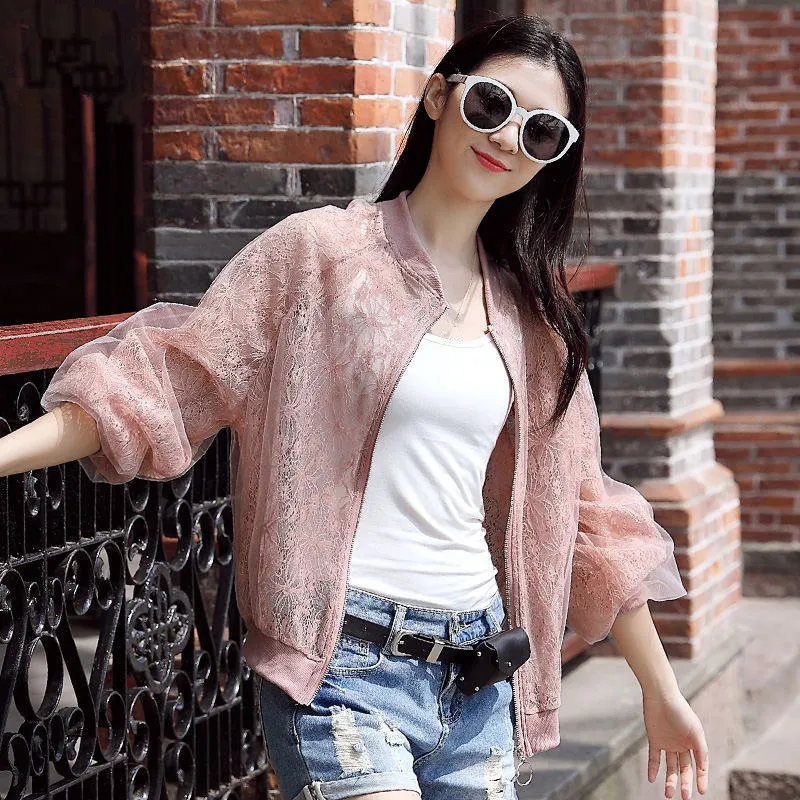 الربيع الصيف سترة المرأة واقية من الشمس سترة الدانتيل خليط شفافة سترة زائد حجم سستة عارضة ضئيلة معاطف السترة Q1217 الربيع الصيف سترة المرأة واقية من الشمس سترة الدانتيل خليط شفافة سترة زائد حجم سستة عارضة ضئيلة معاطف السترة Q1217