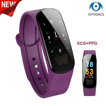 

2018 New Smart Bracelet Fitness ECG PPG Pulseira Inteligente RB76 Blood Pressure Tonometers Wristband Pedometer Activity Tracker
