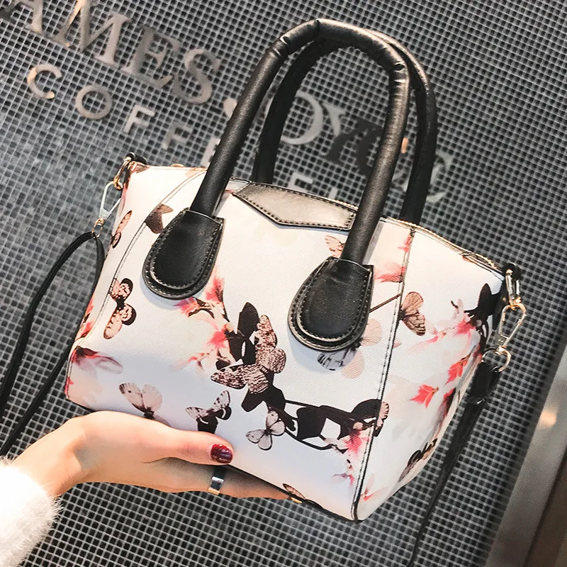 

Women Small Handbag Flower Butterfly Printed Female Shoulder Bag For Women 2019 Simple Ladies Messenger Bag Tote Bolsa Feminina