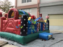 Happy And Colorful Clown Inflatable Funny City For Kid ,Pvc Inflatable Slide For Kids Inflatable Clown Bouncer