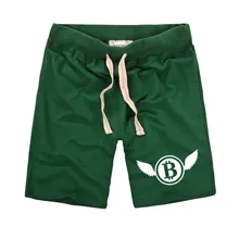 Брендовая одежда, шорты для бодибилдинга, мужские шорты для фитнеса, тренировок, повседневные шорты с принтом перьев и биткоинов, шорты из чистого хлопка, 8 цветов