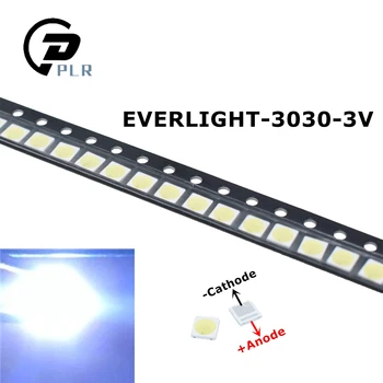 

1000pcs EVERLIGHT LED Backlight 1W 3030 3V Cool white 80-90LM TV Application 62-113TUN2C/S5000-00F/TR8-T with zener