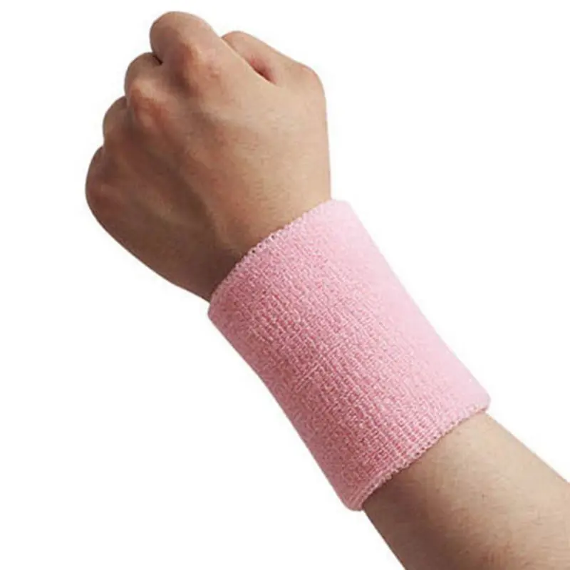 1 шт. напульсники спортивный напульсник повязка на руку пот поддержка запястья бандаж обертывания защита для спортзала Волейбол Баскетбол Теннис Спорт Горячее предложение - Цвет: Розовый