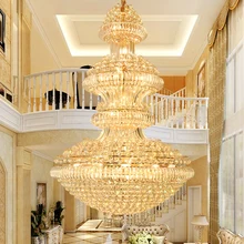 LED Modern Crystal Chandeliers Lighting Fixture American Big Golden Crystal Chandelier Hotel Lobby Hall Home Indoor Lights LED Modern Crystal Chandeliers Lighting Fixture American Big Golden Crystal Chandelier Hotel Lobby Hall Home Indoor Lights