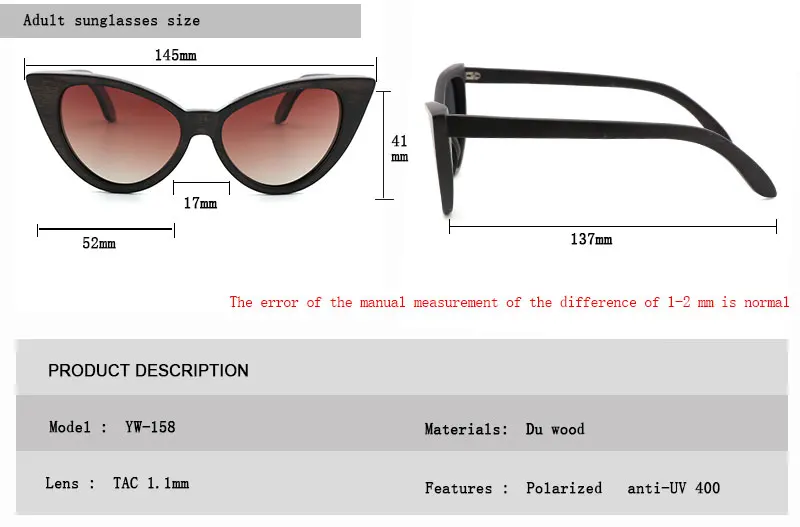 big cat eye sunglasses Brand Design Fashion Cat Eye Polarized Sunglasses Wood Sun Glasses Female Eyewear Blue Sunglasses case Gafas de sol fashion sunglasses