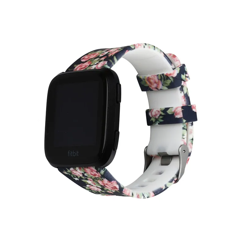 Женский детский силиконовый с принтом сменный ремешок для Fitbit Versa спортивный