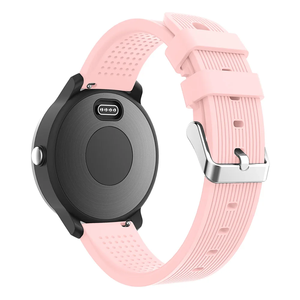 Мягкий силиконовый сменный ремешок для Garmin Vivoactive3 3 Vivomove HR, умный Браслет для Forerunner 645, музыкальный ремешок в полоску - Цвет: Pink