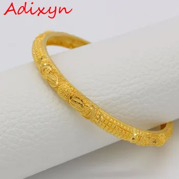 

Adixyn 6.6cm/2.6inch Dubai Bangles For Women Gold Color Bangles&Bracelets Ethiopian/Arab/Middle East Party Gifts N0025