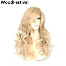 women wigs natural hair heat resistant 26 inch long curly wig black red ombre blonde wig synthetic wigs with bangs WoodFestival women wigs natural hair heat resistant 26 inch long curly wig black red ombre blonde wig synthetic wigs with bangs WoodFestival