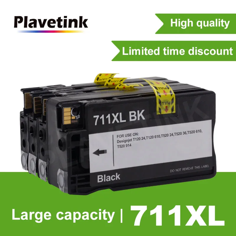 

Plavetink Compatible Replacement For HP 711 XL Ink Cartridge For HP711 711XL Designjet T120 T520 Printer Cartridges Full Ink