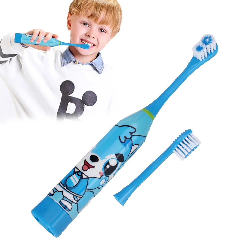 AZDENT Children Electric Toothbrush with 2 pcs Heads Battery Type Cartoon Pattern Teeth Brush Electric Tooth Brush For Kids AZDENT Children Electric Toothbrush with 2 pcs Heads Battery Type Cartoon Pattern Teeth Brush Electric Tooth Brush For Kids
