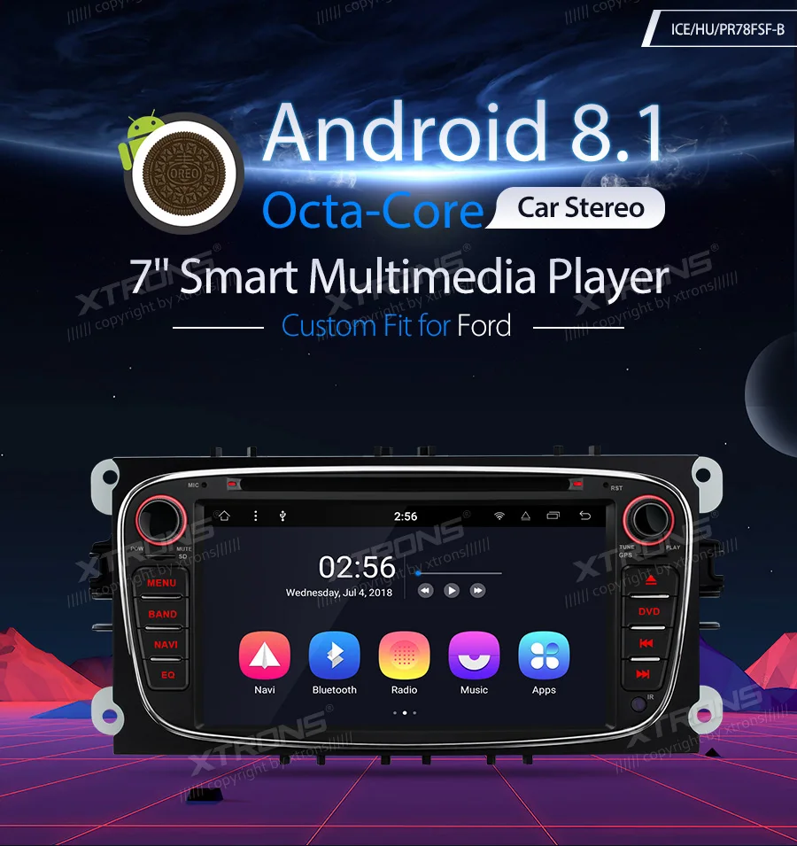 Clearance XTRONS 7" Android 8.1 Octa Core Car DVD Player Radio GPS USB Stereo OBD for Ford Focus II Mondeo S-Max C-Max Galaxy II Kuga 2011 0
