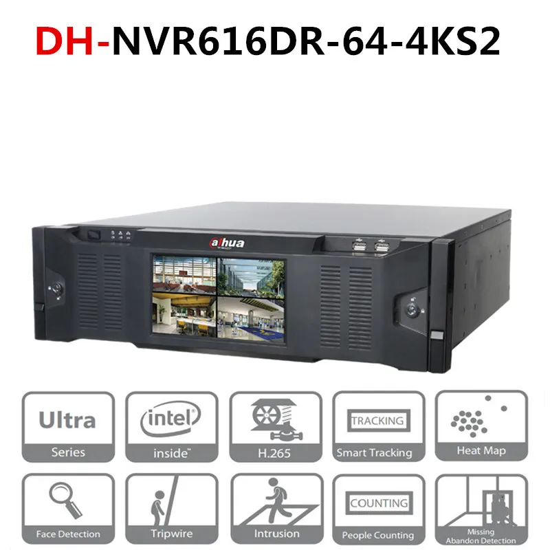 Dahua 64 канала ультра 4K H.265 Сетевой Видео Регистраторы iSCSI и мини SAS для расширения объем запоминающего устройства DH-NVR616DR-64-4KS2