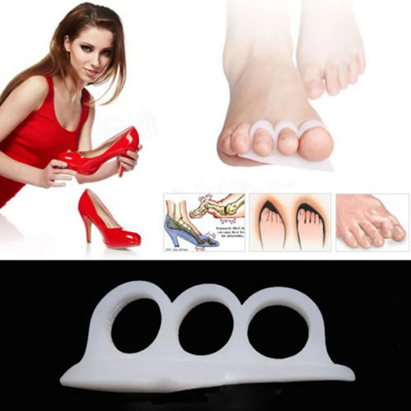 

Toe Separator Crest Hammer Toe Claw Mallet Toe Straightener Stretchers Straighteners Alignment Bunion 3 Holes Gel Pain Relief