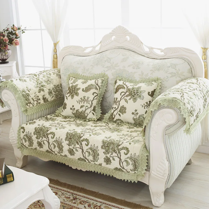 WLIARLEO Leaves Sofa Cover 100 Cotton Non slip Seat Sofa Covers Couch