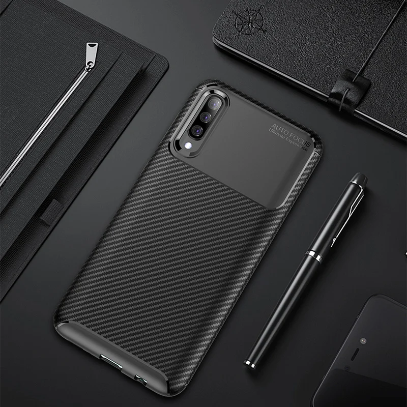 

Phone Case for Samsung Galaxy A50 Case Samsung A50 Cover Carbon Fiber Shockproof Soft Silicone Cover for Samsung Galaxy A50 Case
