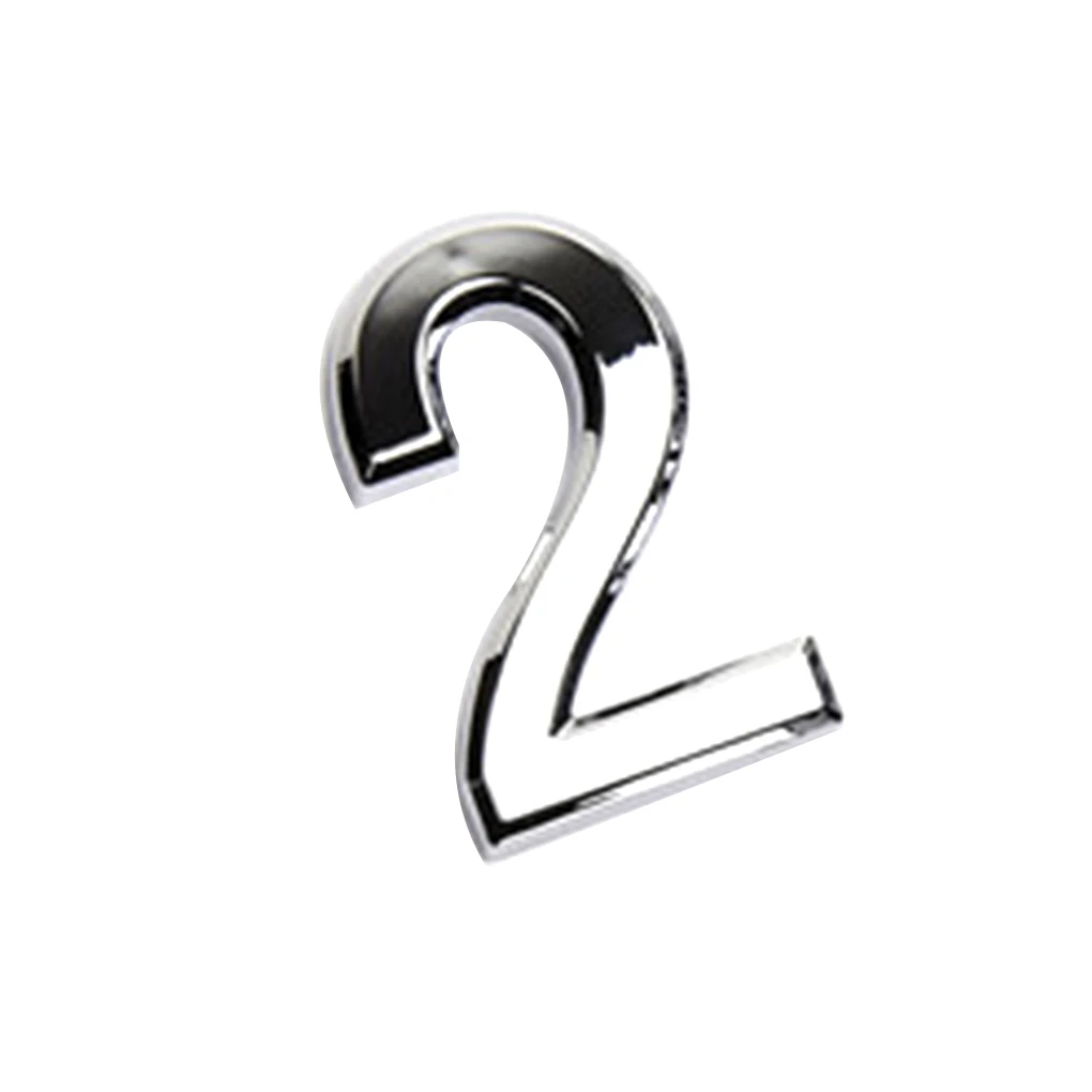 2PCS Numeral Door Plaque House Sign Plating Gate Plastic Number 2 Tag Hotel Home Sticker Door Label