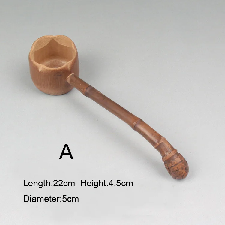 Ложка с длинной ручкой, Бамбуковая БАЙЛЕР для воды, газированный бамбуковый корень, аксессуары для чая, Бамбуковая тыква, половник для чая, чайные инструменты для кунг-фу - Цвет: A