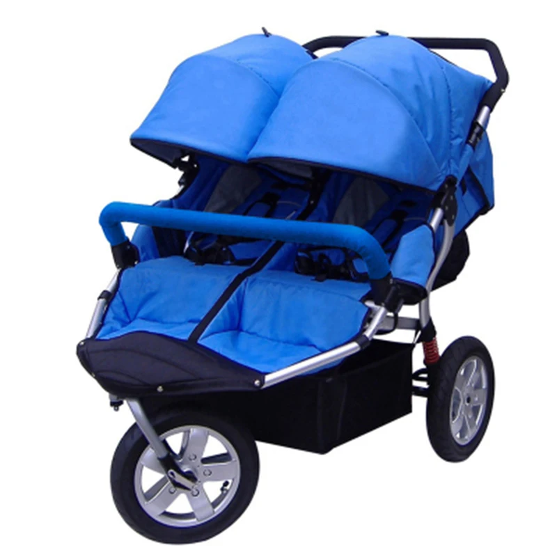 

Twin baby stroller shock absorber inflatable wheel can sit reclining double child baby stroller
