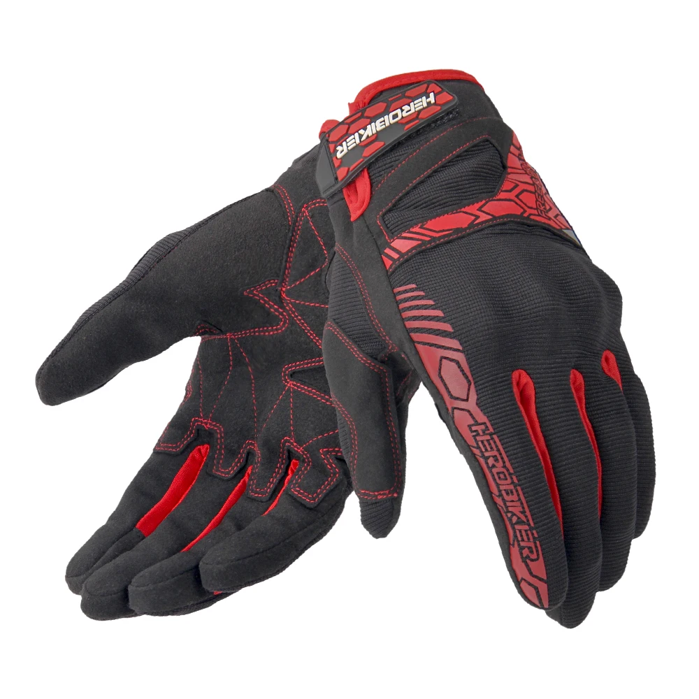 Перчатки для мотоцикла HEROBIKER, перчатки для гонок по бездорожью, мотоциклетные перчатки Luvas De Moto Luva, перчатки для мотокросса, Мотоциклетные Перчатки - Цвет: Красный