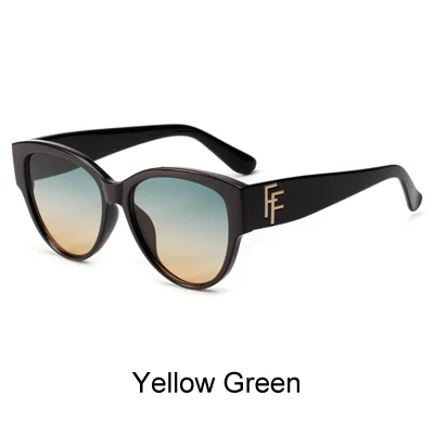 Ralferty, роскошные женские солнцезащитные очки "кошачий глаз", женские, фирменный дизайн, UV400 покрытие, солнцезащитные очки, Ретро стиль, градиентные оттенки, Oculos X1323 - Цвет линз: Yellow Green