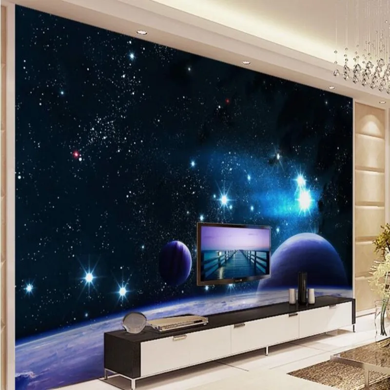 Beibehang Personalized custom wallpaper 3d mystery outer space galaxy home decoration 3D living room TV background wallpaper 3D