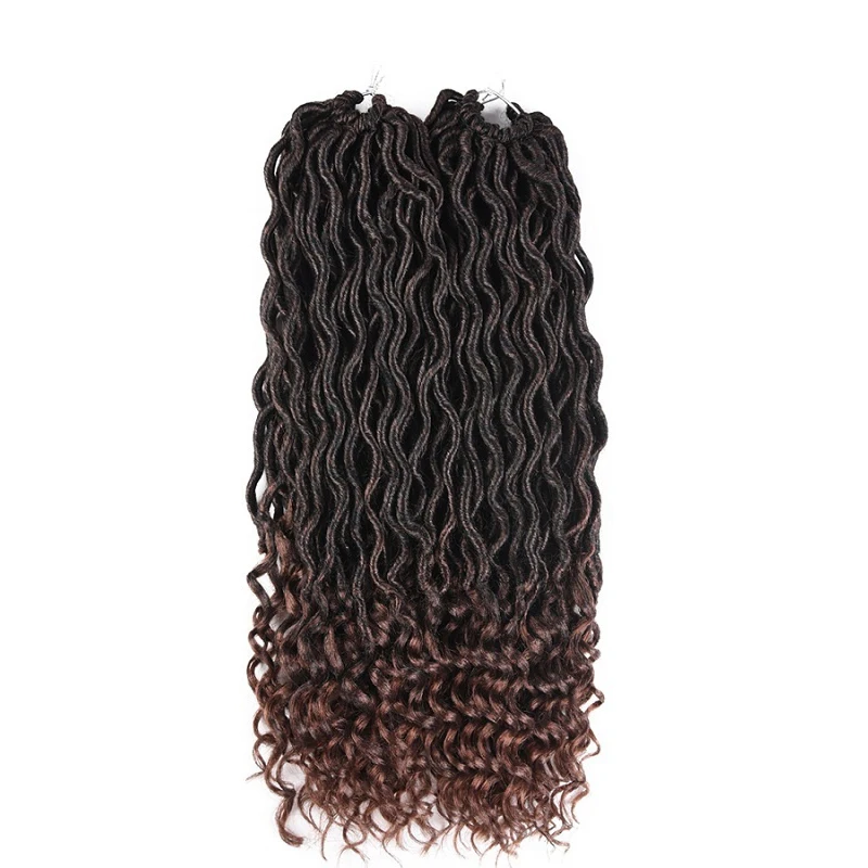 

Curly Faux Locs Soft Hair Deep Locs Twist Braids Goddess Locs Crochet Braiding Hair Braids Hair Extension 24Roots/Pack 22 Inch