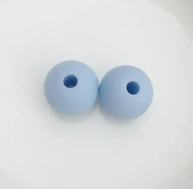 Горячие 15 мм круглые силиконовые бусины россыпью для Силиконовое ожерелье DIY Силиконовое прорезиненное Силиконовое ожерелье для прорезывания зубов бусины для ребенка BPA бесплатно - Цвет: pale blue