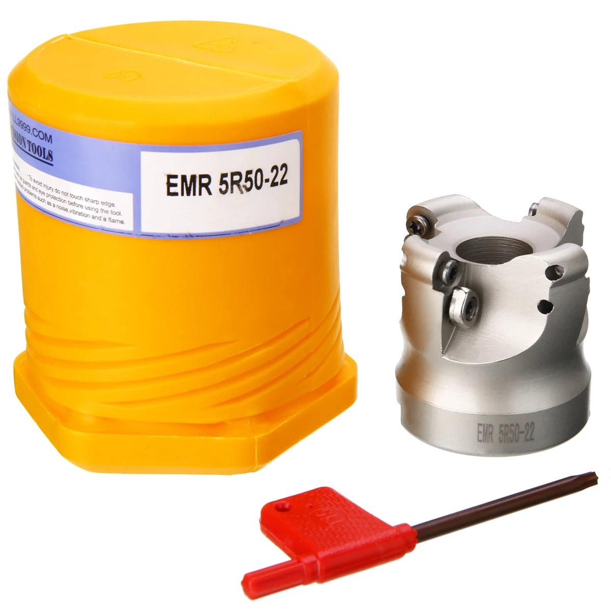 

1pc 4 Flute EMR 5R-50-22 Face End Mill Cutter Milling Tool with T15 Wrench For Heavy Cutting Tool