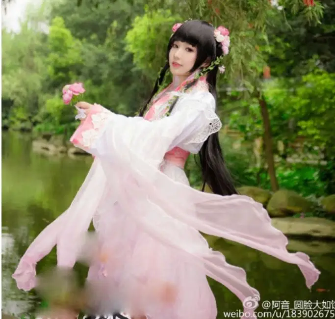 3 Designs Pink Blue Purple Fairy Costume Hanfu Sword Lady Sweet Cosplay Hanfu for TV Play The Semi Gods and Semi Devils