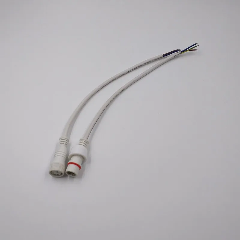 

ETOP 10 pairs/lot 3 Core WHITE Waterproof pigtail male/female 50cm long each 18AWG wire with 13.5mm/18.5mm/xconnect connectors