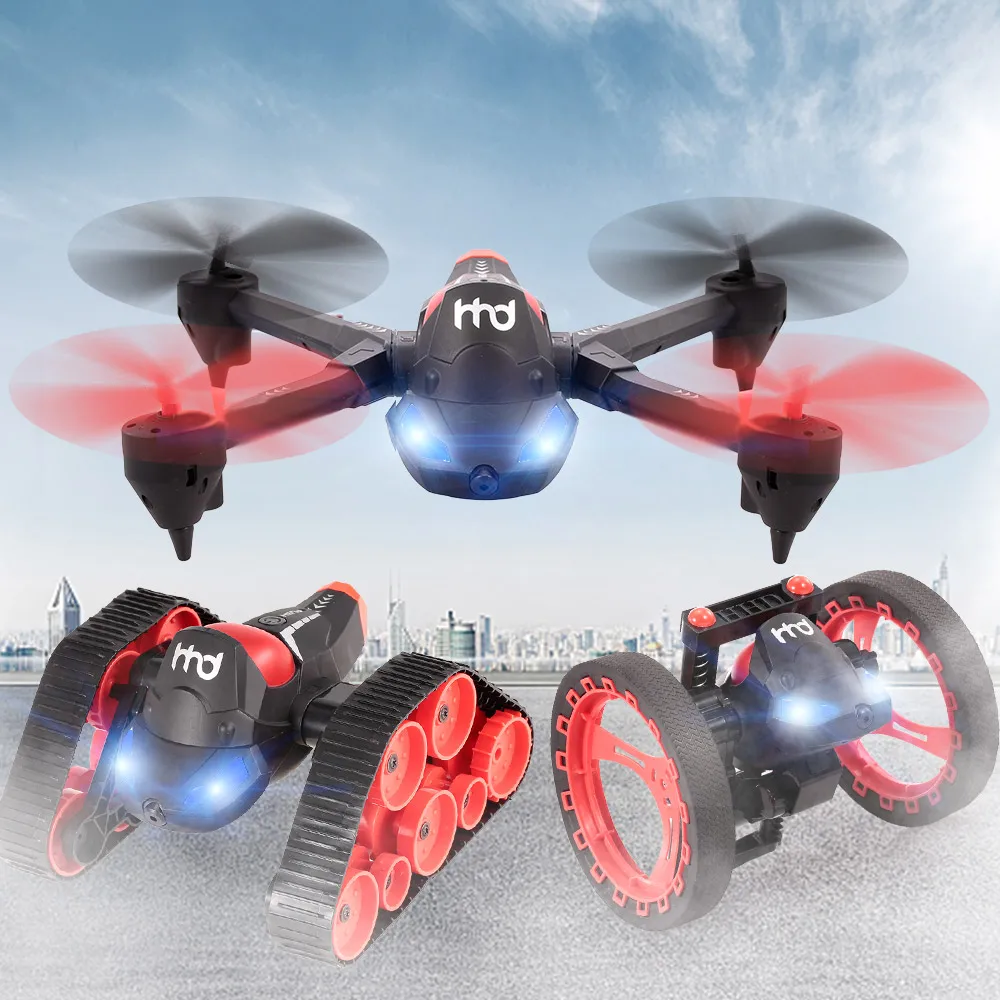 

RC Car H3 2.4GHz 3in1 480P Wifi FPV RC Bounce Tank Drone with Camera G-sensor One Key Return RC Quadcopter RC Kids Toys