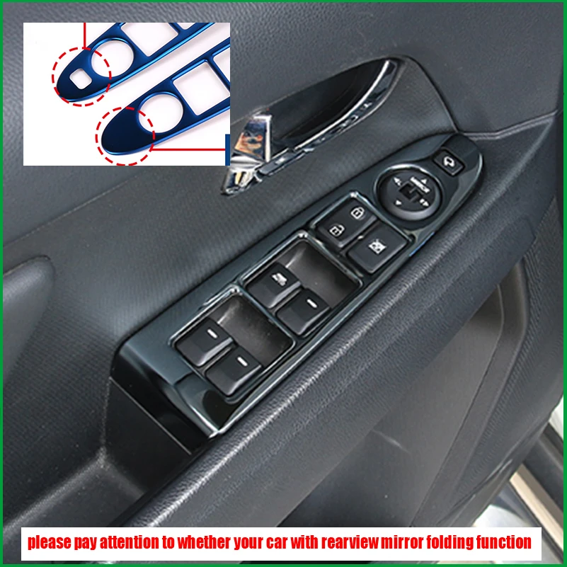 

FOR KIA SPORTAGE R 2011-2015 CAR ACCESSORIES STAINLESS STEEL INNERIOR DOOR ARMREST WINDOW LIFT BUTTON COVER STICKER TRIM