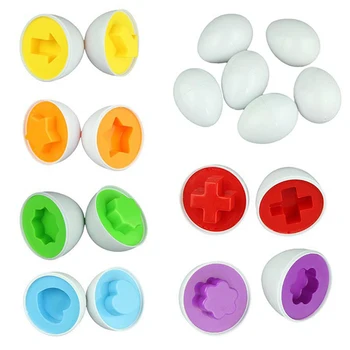 

6Pcs/set Brand New Learning Education Toys Mixed Shape Wise Pretend Puzzle Smart Eggs Baby Kid Learning Kitchen Toys Tool
