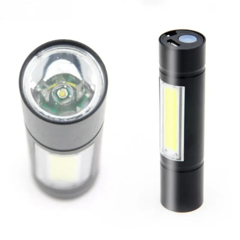 Портативный мини-cob LED Перезаряжаемый usb-фонарик Q5 Torch Light лампа встроенный 14500 фонарь на батарее вспышки света с USB кабель