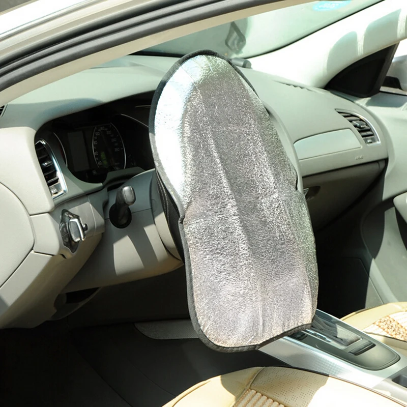 Double Thicken Car Steering Wheel Sun Shade Cover Sunshade Aluminum