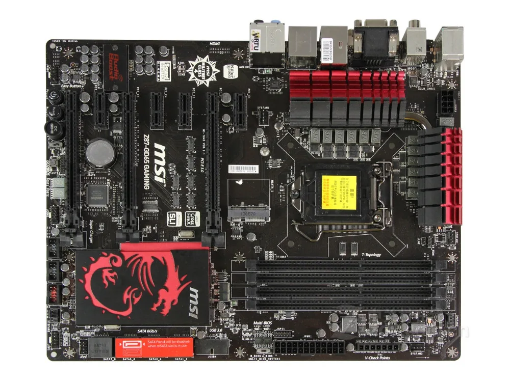 Оригинальная материнская плата MSI Z87 GD65 GAMING LGA 1150 DDR3 i3 i5 i7 32G SATA3 USB3.0 Бесплатная