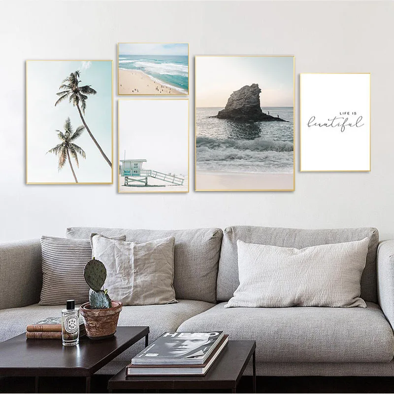 Tropical-Coastal-Beach-Canvas-Poster-Nordic-Style-Wall-Art-Print-Ocean-Sea-Painting-Decoration-Picture-Scandinavian