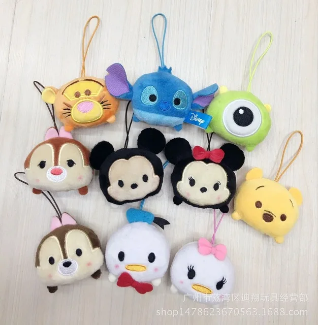 

Disney Baby Playpens Mickey mouse Key-chain pendant plush doll Cartoon Minnie pendant bag souvenir Gift children toy