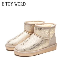 E TOY WORD booties woman 2019 New Thick plush snow boots leather women Flat non-slip warm women cotton boots winter shoes цена E TOY WORD booties woman 2019 New Thick plush snow boots leather women Flat non-slip warm women cotton boots winter shoes цены онлайн