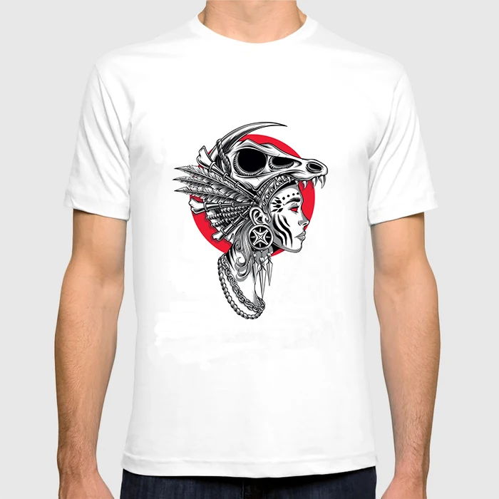2018 Men's New Cotton Summer Tops Perfect Art Pattern Dinosaur Skull Face Male Fashion Short Sleeve Tees Casual T-shirt | Мужская